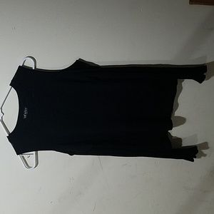 Women's Black Open Shoulder Knit Top